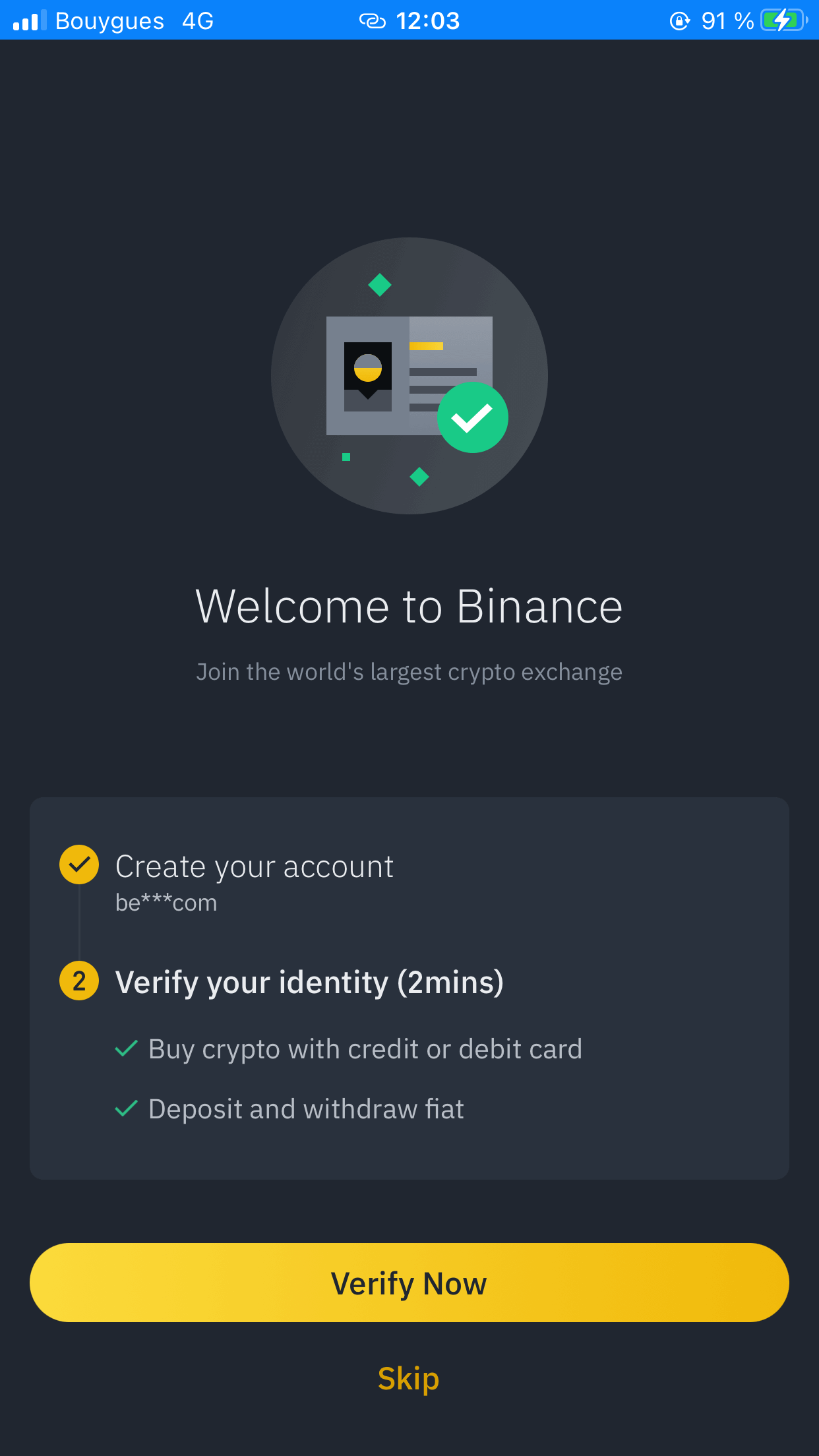 inscription binance