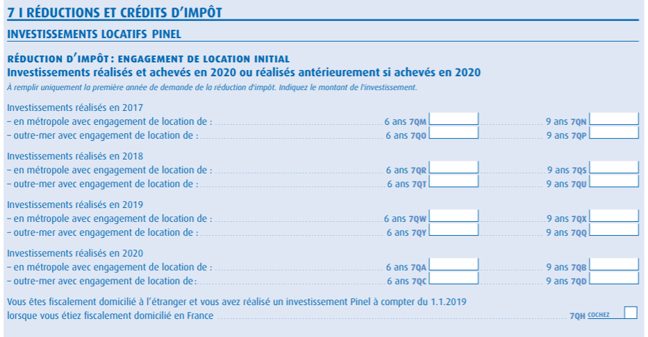 2042 reduction et credit impot