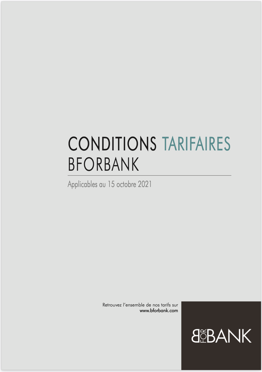 Conditions tarifaires BforBank