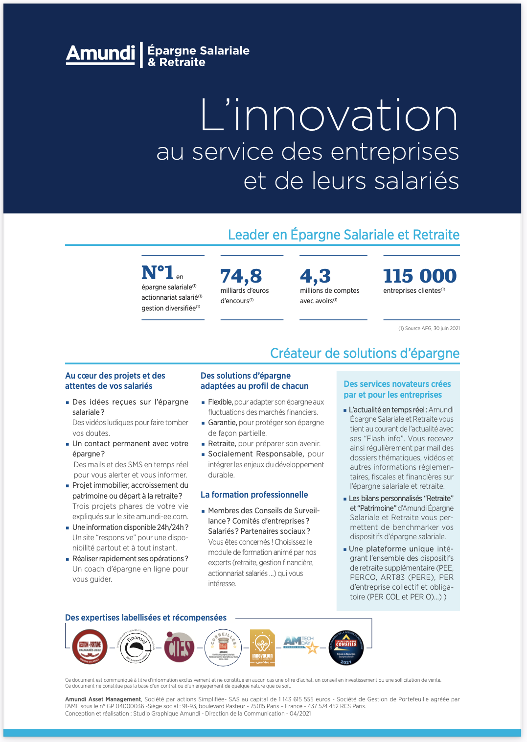 Amundi epargne salariale brochure