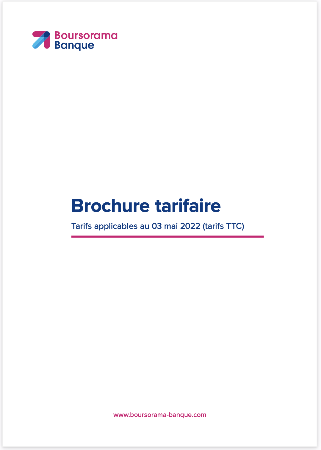Brochure tarifs Boursorama pro