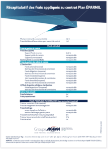frais assurance vie plan eparmil