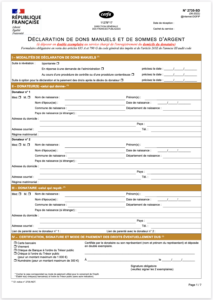 Cerfa 2735 - Donation manuelle