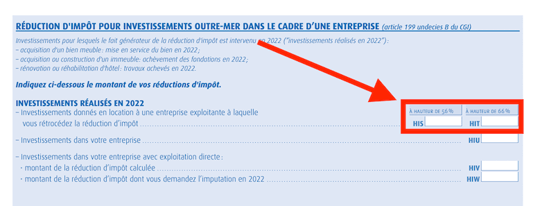 2042 IOM girardin industriel impots declaration