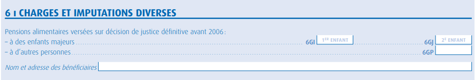 déclaration pension alimentaire 2042C