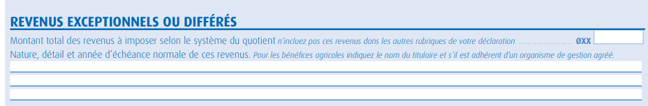 déclaration revenus exceptionnels