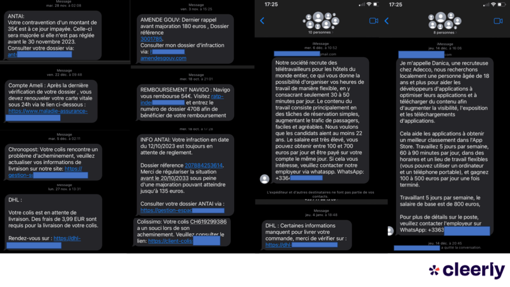 sms arnaque faux conseiller antai amende dhl ameli navigo colissimo