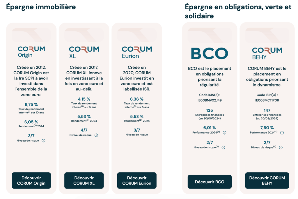 fonds corum life unites de compte uc assurance vie