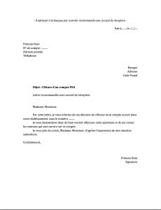 modele lettre cloture PEA