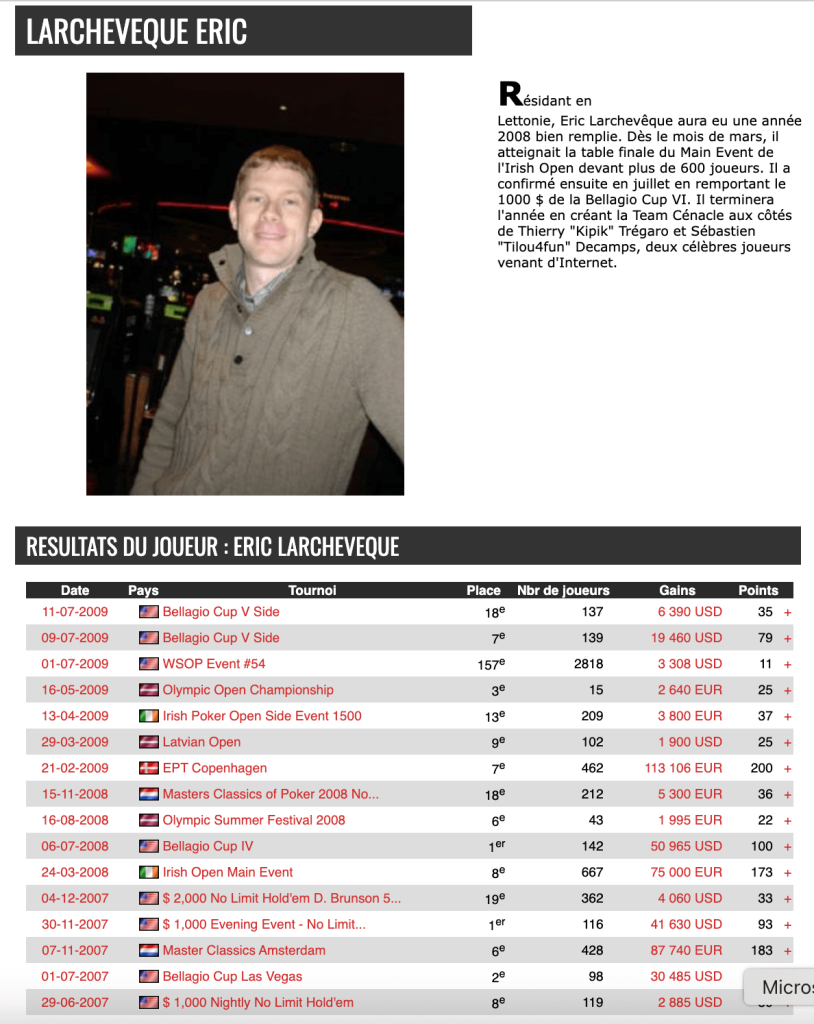 poker eric larcheveque livepoker